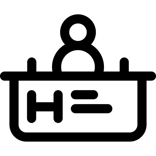 Reception front desk reception user icon