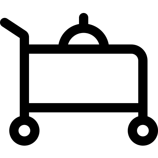 Room service amenities cart food and restaurant icon