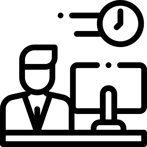 Overtime furniture business and finance time icon