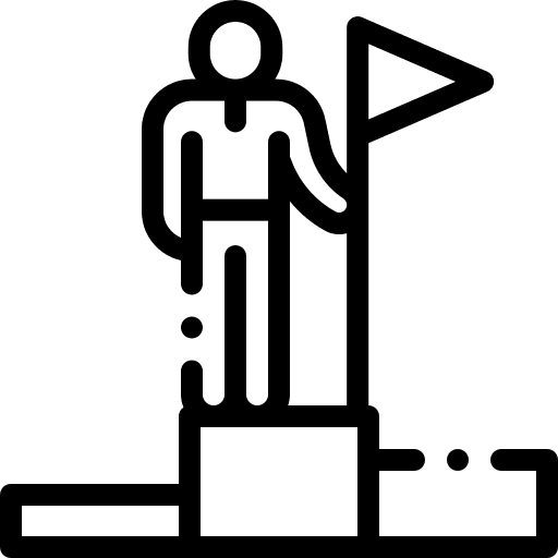 Pedestal businessman business and finance leader icon