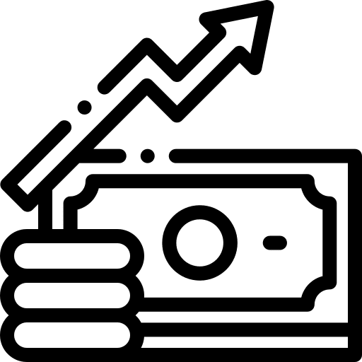 Salary dollar business and finance arrows icon