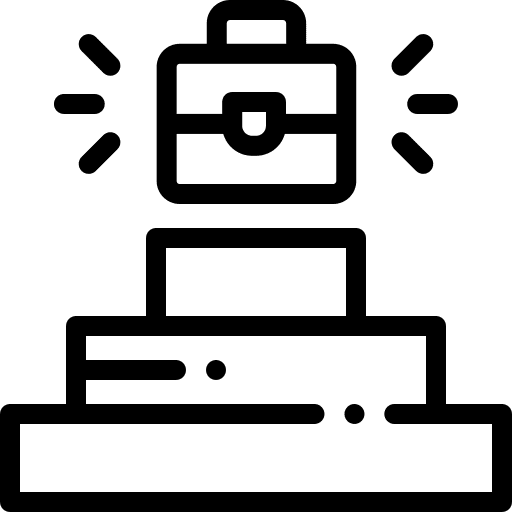 Top pedestal suitcase business icon