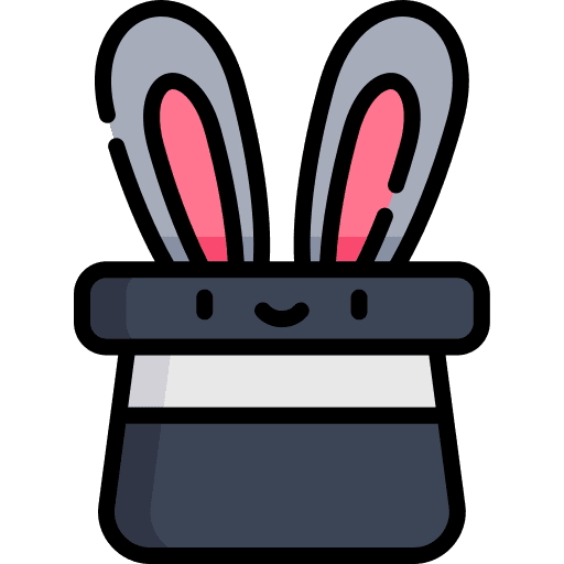 Rabbit magic entertainment magic hat icon