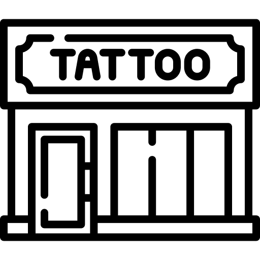 Tattoo studio design architecture and city art and design icon