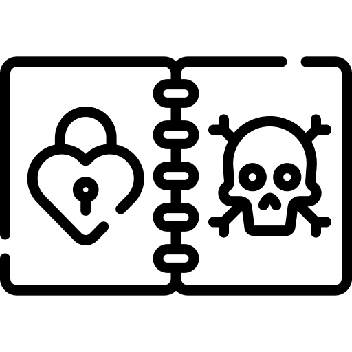 Tattoo studio book drawings icon