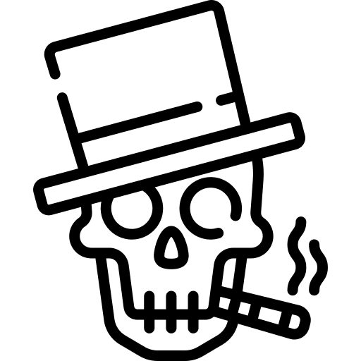 Skull cigar art and design tattoo icon