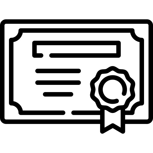 Certificate award medal quality icon