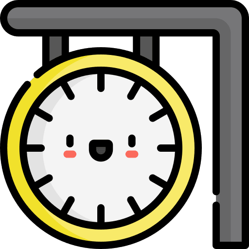 Clock train clock time and date icon