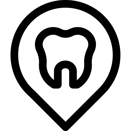Location maps and location white teeth dentist icon