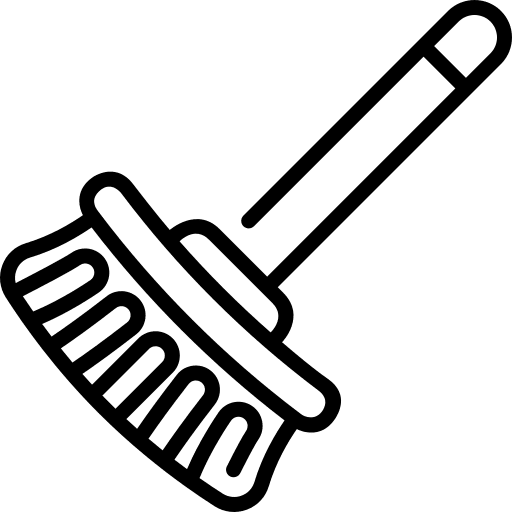 Broom clean furniture and household broomstick icon