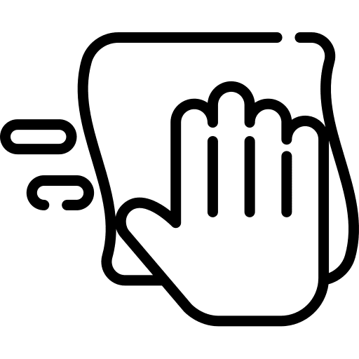 Clean hand dusting cleaning icon