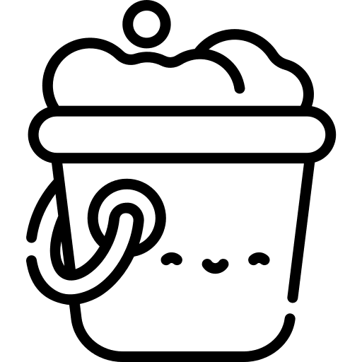 Bucket wash bubbles cleaning icon