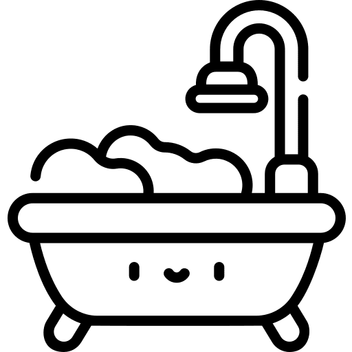 Bathtub furniture and household clean bathtub icon