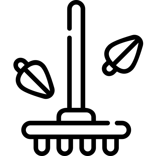 Rake farming and gardening leaves nature icon