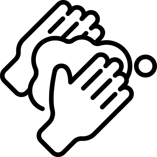 Washing hands wiping foam water icon