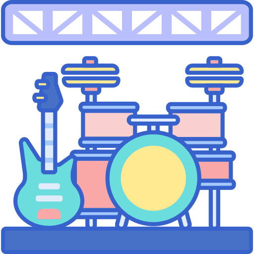 Band stage live guitar icon