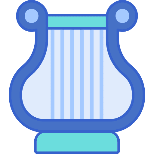 Lyre orchestra music musical instrument icon