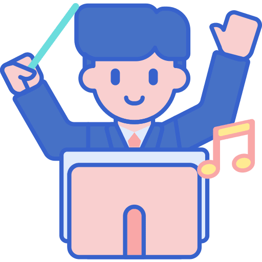 Orchestra band director music and multimedia people icon