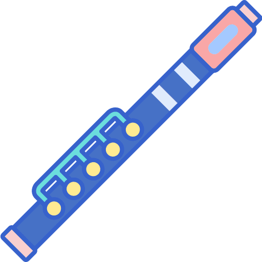 Piccolo music and multimedia music wind instrument icon