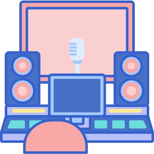 Recording studio electronics microphone producer icon