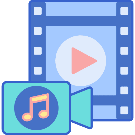 Music video multimedia option multimedia interface icon