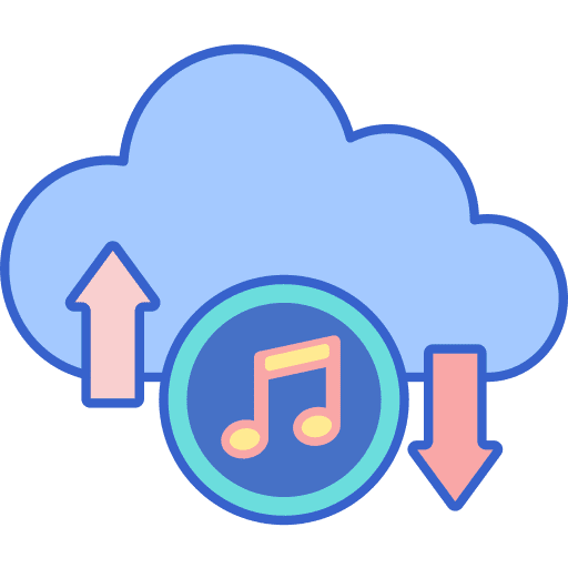Cloud symbol music note icon