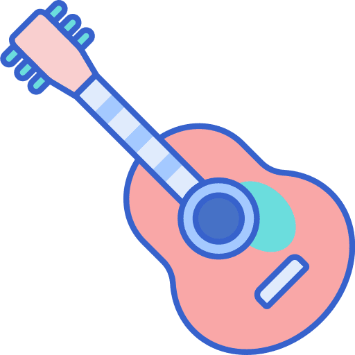 Guitar orchestra music and multimedia acoustic guitar icon