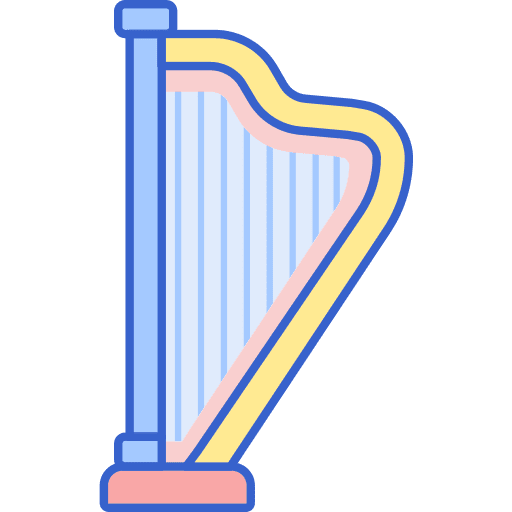 Harp music and multimedia musical instrument string instrument icon