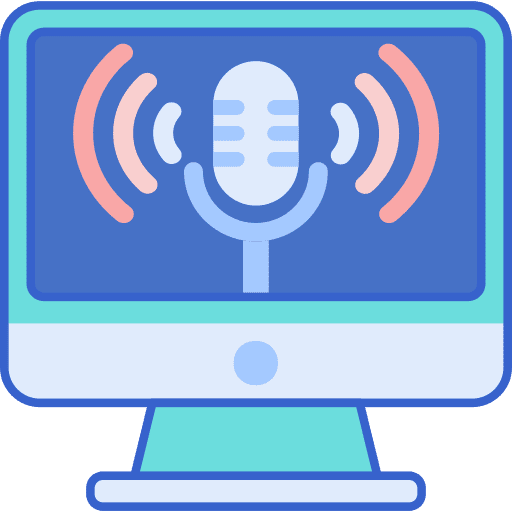 Podcast logotype podcast communications icon