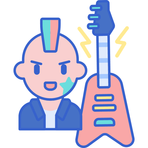 Punk man user music and multimedia icon