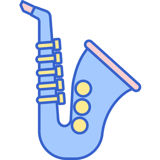Saxophone musical music and multimedia wind instrument icon