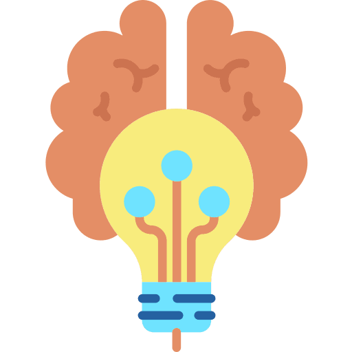 Brain ideas lightbulb brain icon