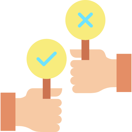 Decision making hands and gestures business and finance business icon