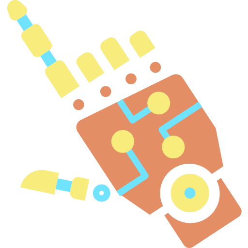 Robotic hand technology bionic arm icon