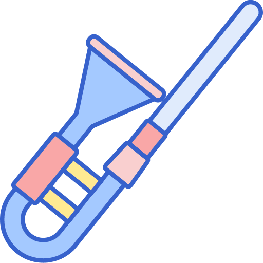 Trombone music and multimedia wind instrument trombone icon