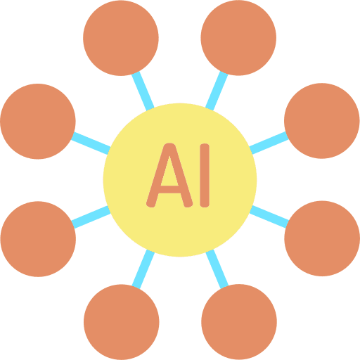 Ai ui networking data icon
