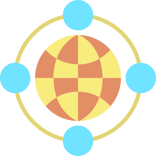 Global network world wide communications data icon