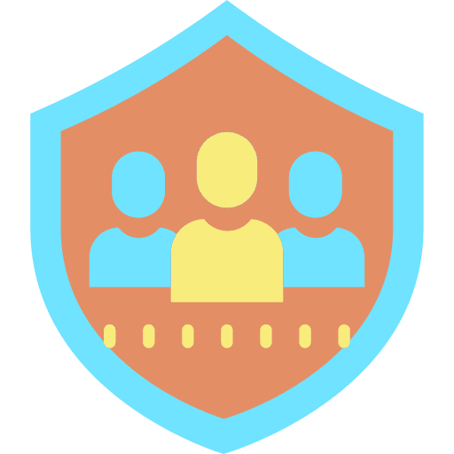 Team shield group safe icon