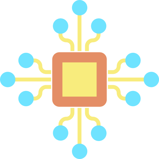 Chip robotics artificial intelligence embedded icon