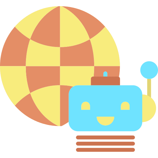 Globe robotics bot globe grid icon