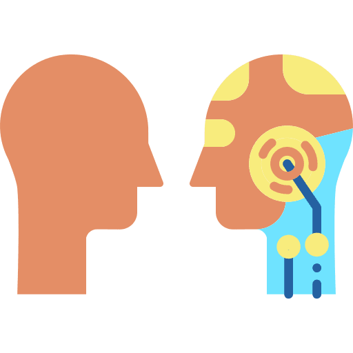 Human science fiction robot technology icon