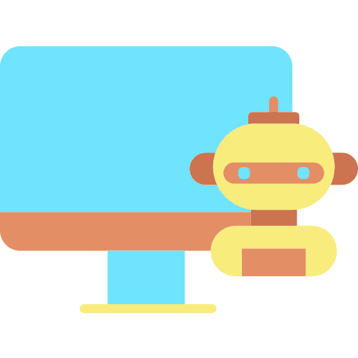 Robot futurist computer ai icon