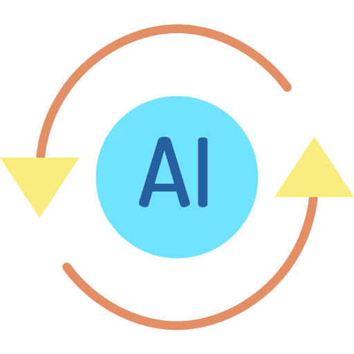 Ai artificial intelligence electronics circular arrows icon