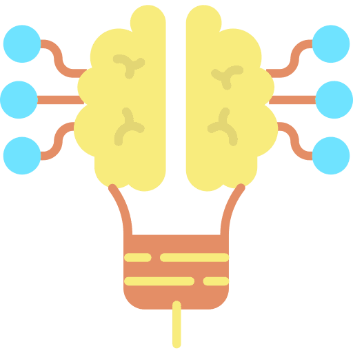 Brain electronics science light icon