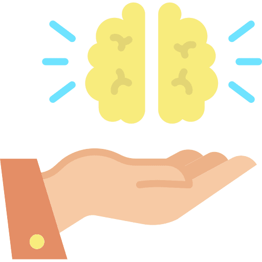 Hand brain planning healthcare and medical icon