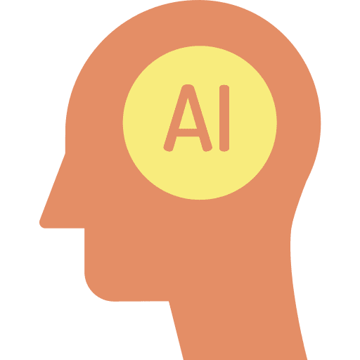 Human technology head robotics icon