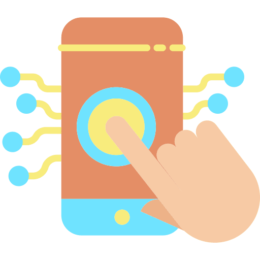 Touch screen communications mobile electronics icon