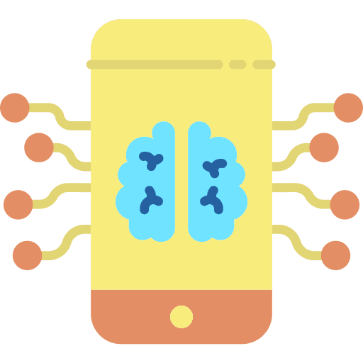 Artificial intelligence ai mobile robotics icon