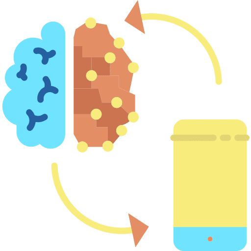 Synchronization artificial intelligence sync electronics icon