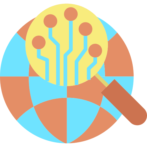 Web networking loupe network icon